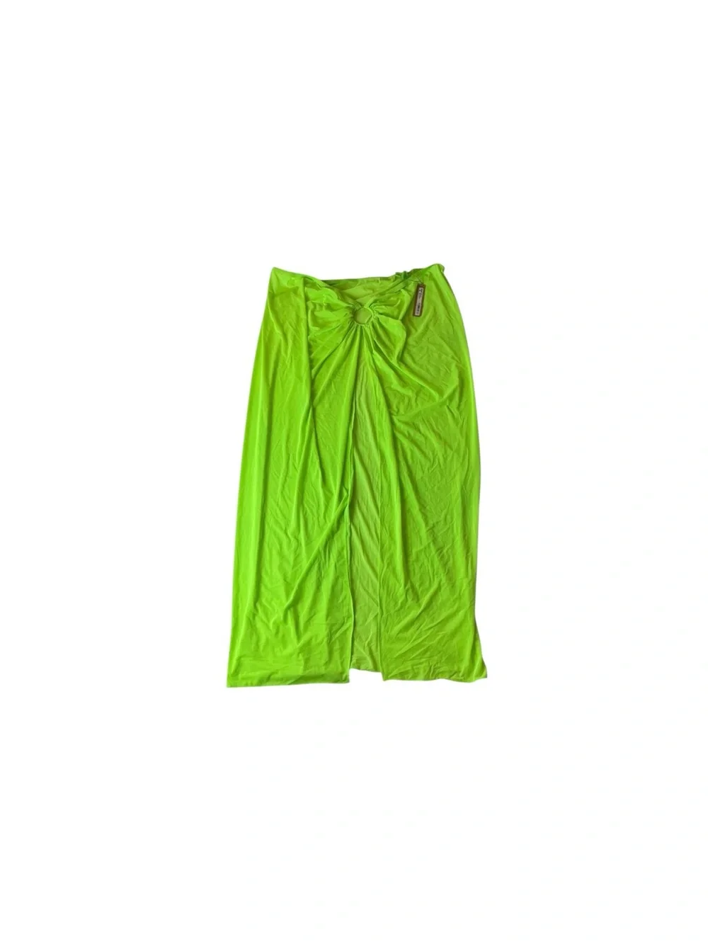 SKIMS Swim Sarong Skirt 3X Neon Green Mesh Ring Maxi Cover Up NWT Festival